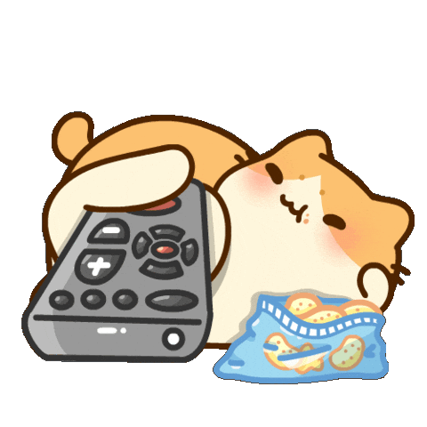 Chilling Remote Control Sticker by Bichi Mao