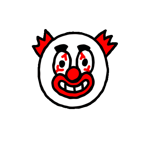 Tired Clown Sticker by Jasper Van Gestel