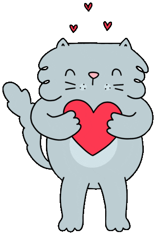 I Love You Cat Sticker by Rafs Design