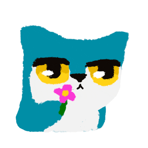 Cat Flower Sticker