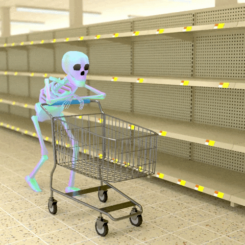 Shopping Skeleton GIF by jjjjjohn