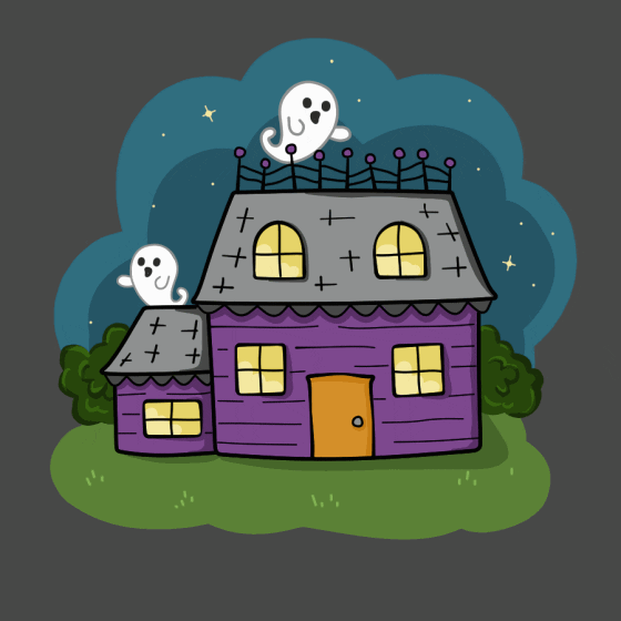 Haunted House Halloween GIF by beckadoodles - Find & Share on GIPHY