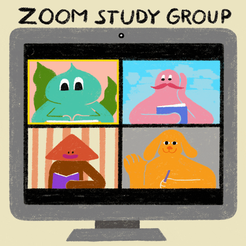 Zoom study group illlustration GIF
