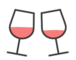 Cheers Wine Sticker by lobenbergs