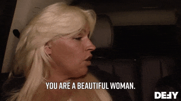 Celebrity gif. With a serious expression, Beth Chapman from Dog the Bounty Hunter says to someone off-screen "You are a beautiful woman."