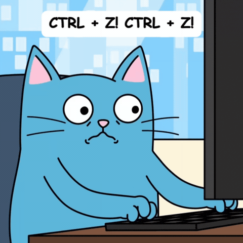 Undo Blue Cat GIF