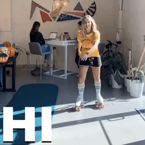 Roller Skating Hello GIF by Obviouslee