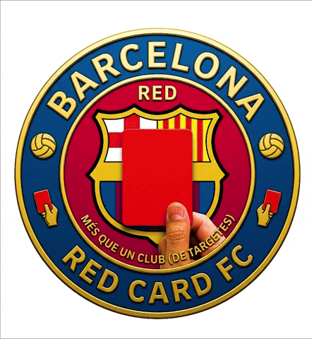 Red Card Barcelona Logo GIF