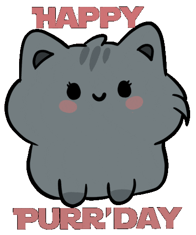Happy Birthday Cat Sticker by DeeFee Productions