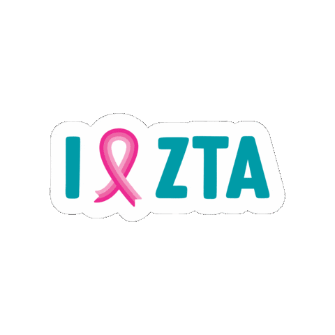 Think Pink Breast Cancer Awareness Sticker by ztafraternity