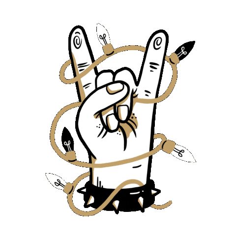 Rock Happy Holidays Sticker by Lazy Daisy Kennedy