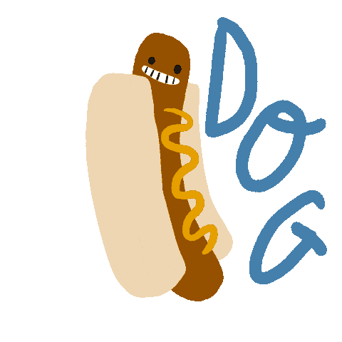 Dog Hotdog Sticker by Shelby Ling