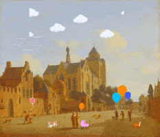 Hot Air Balloon City GIF by GIF IT UP