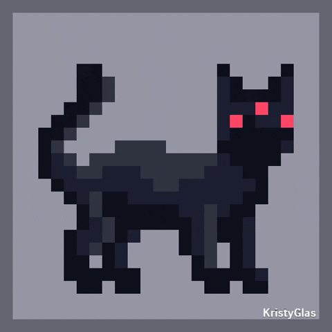 Black Cat Art GIF