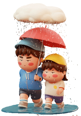 Couple Raining Sticker by CarryGrow