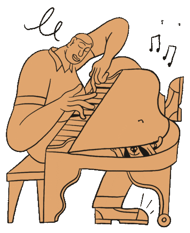 Piano Jazz Sticker by Pierre Arsène Maurice