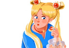 Sailor Moon Eating Sticker by Furryhead
