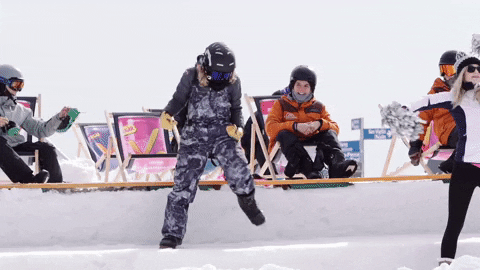 Snowvolleyball dance snow winter volleyball GIF