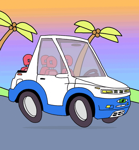 Summer Driving GIF by Motherbrainart