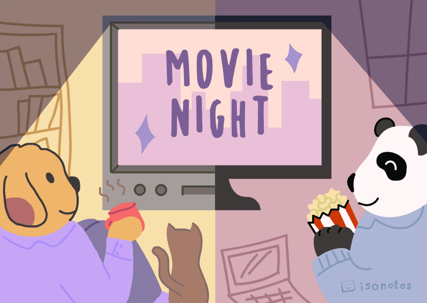 Panda Movie Night GIF