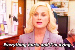 Leslie Knope being dramatic about having the flu