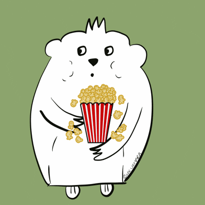 worldofbazzu bear drama popcorn suspense GIF