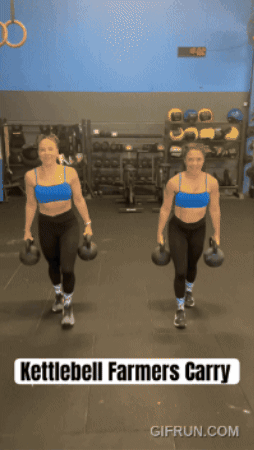 Kettlebell Farmers Carry GIF