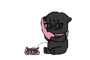 Cat Working Sticker