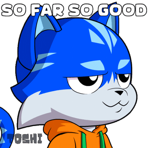 So Far So Good Success Sticker by Toshithecat