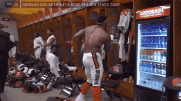 shirtless browns cleveland browns locker room milly rock GIF