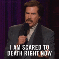 Scared Ron Burgundy GIF by The Late Late Show with James Corden