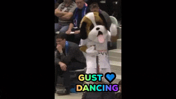 Knack Roeselare Volleybal Volleyball Mascotte Gust Dancing Crazy Love GIF by Knack Volley Roeselare