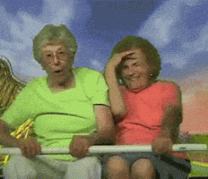 Grandmas On Rollercoast GIF