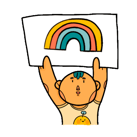 Rainbow Stay Home Sticker by Orlando Korzo