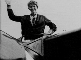 Amelia Earhart Wave GIF by US National Archives