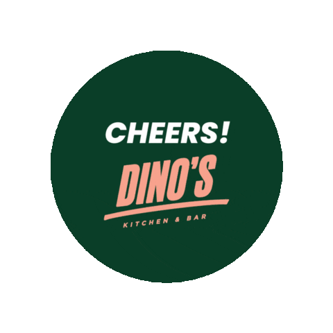 Logo Cheers Sticker by Dino's Kitchen & Bar