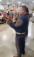 Mariachi Band Plays at Supermarket
