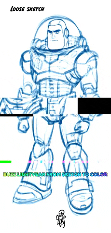 Buzz Lightyear Pixar Disney Sketch GIF