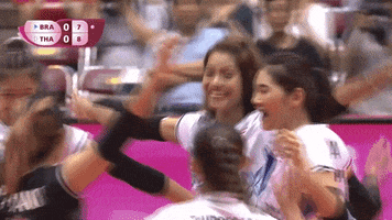 Group Hug Smile GIF by Volleyball World