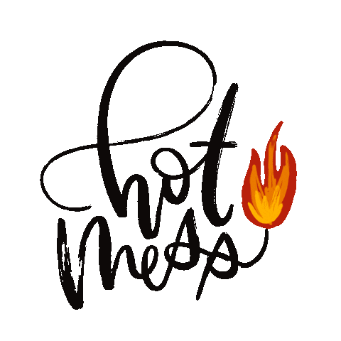 Hot Mess Fire Sticker by Hoopla! Letters