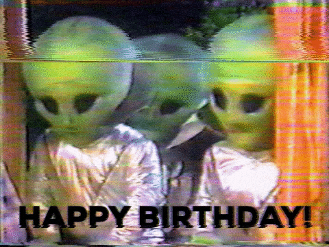 Happy Birthday Aliens Gif By Moodman Find Share On Giphy