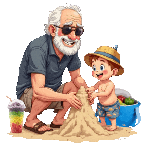 Sunny Day Grandfather Sticker