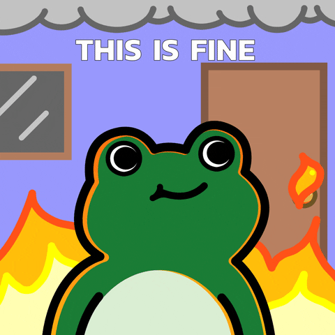 This Is Fine Burning House GIF by Froggy Friends