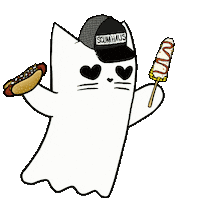 Ghost Cat Happy Dance Sticker
