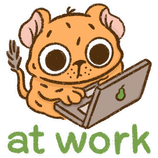 Working At Work Sticker by atinyfennec