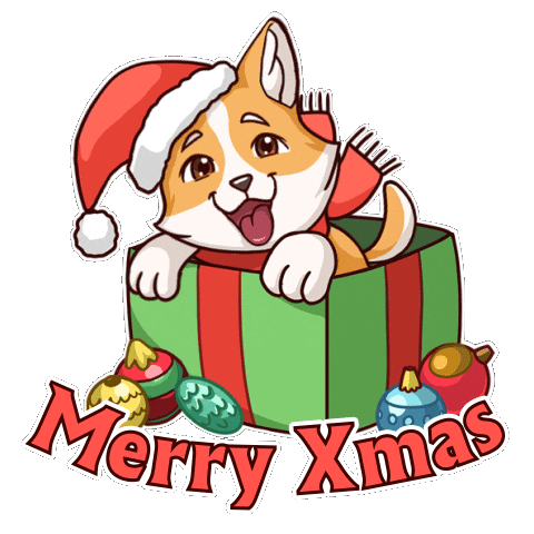 Merry Christmas Dog Sticker by MYTONA