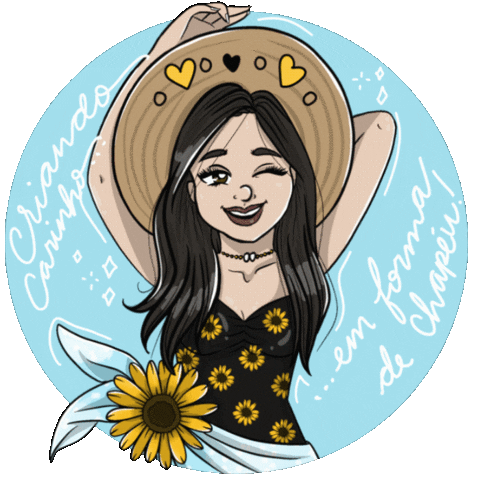 Girassol Chapeus Sticker
