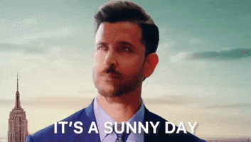 Sunny Day Reaction GIF by Hrithik Roshan