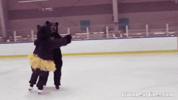 BlackBearDiner dance bear spin skate GIF