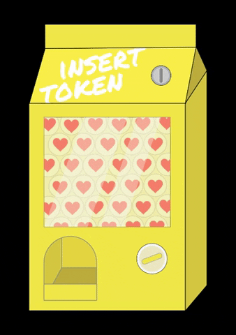 peachys love send love vending machine insert coin GIF